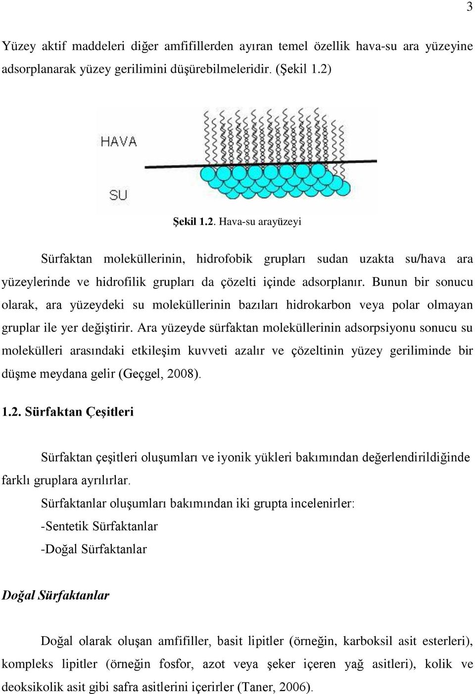 Bunun bir sonucu olarak, ara yüzeydeki su moleküllerinin bazıları hidrokarbon veya polar olmayan gruplar ile yer değiştirir.