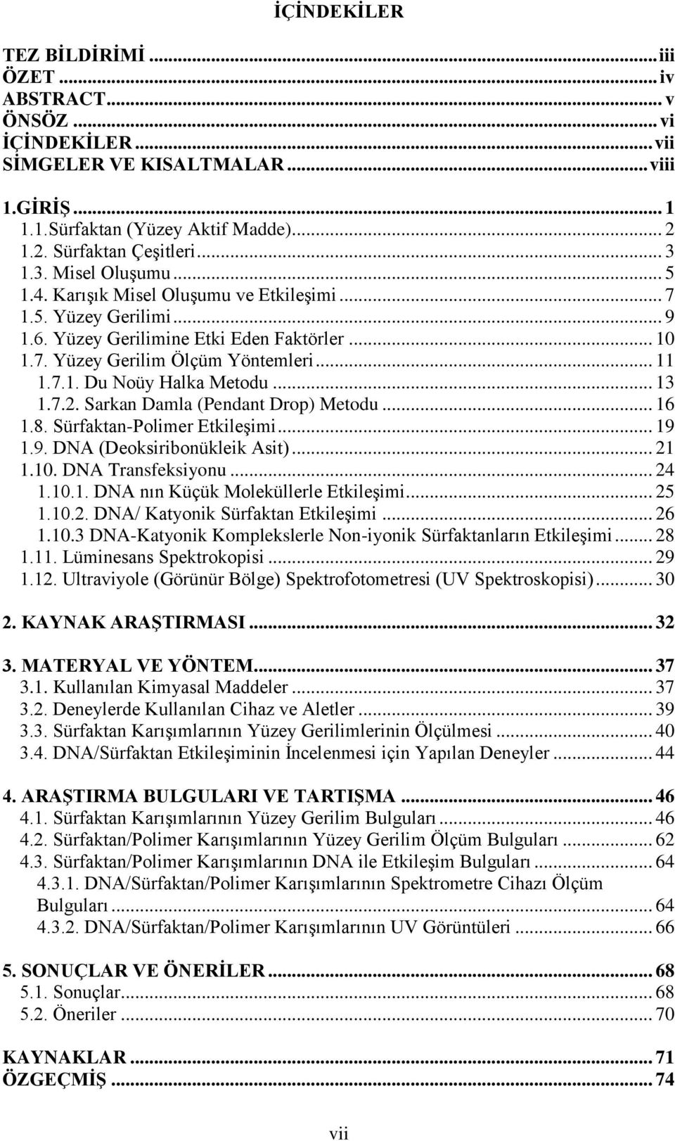 .. 13 1.7.2. Sarkan Damla (Pendant Drop) Metodu... 16 1.8. Sürfaktan-Polimer Etkileşimi... 19 1.9. DNA (Deoksiribonükleik Asit)... 21 1.10. DNA Transfeksiyonu... 24 1.10.1. DNA nın Küçük Moleküllerle Etkileşimi.