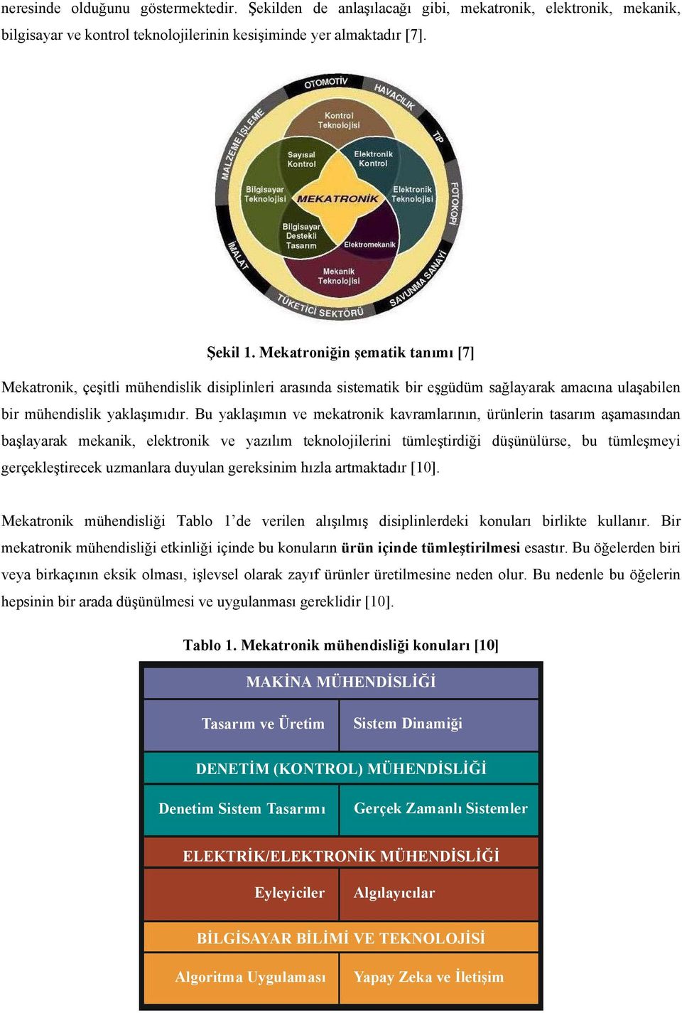 Bu yaklaşımın ve mekatronik kavramlarının, ürünlerin tasarım aşamasından başlayarak mekanik, elektronik ve yazılım teknolojilerini tümleştirdiği düşünülürse, bu tümleşmeyi gerçekleştirecek uzmanlara