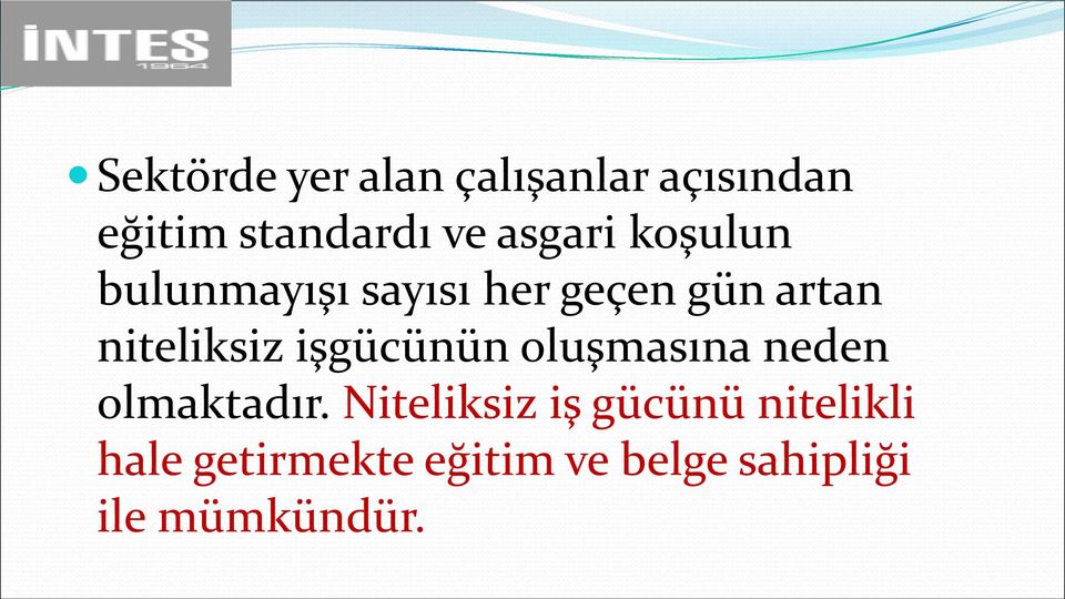 niteliksiz işgücünün oluşmasına neden olmaktadır.