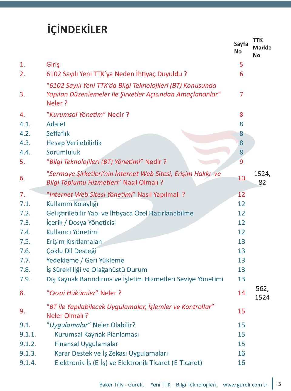 Hesap Verilebilirlik 8 4.4. Sorumluluk 8 5. Bilgi Teknolojileri (BT) Yönetimi Nedir? 9 6. Sermaye Şirketleri nin İnternet Web Sitesi, Erişim Hakkı ve Bilgi Toplumu Hizmetleri Nasıl Olmalı? Sayfa No 7.