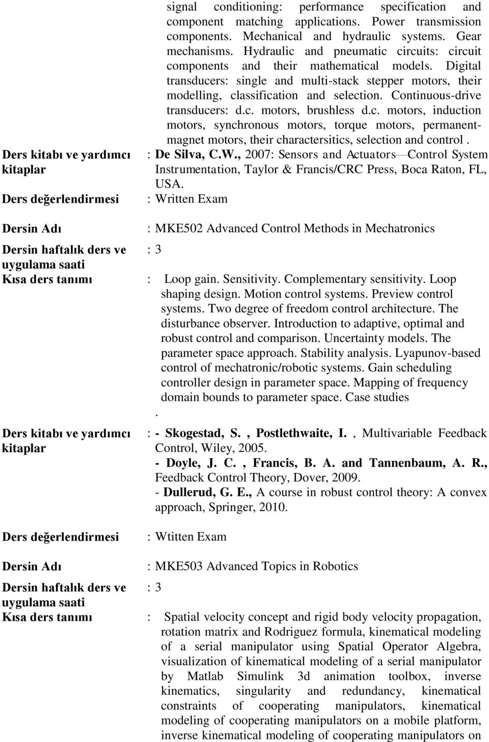 brushless dc motors, induction motors, synchronous motors, torque motors, permanentmagnet motors, their charactersitics, selection and control : De Silva, CW, 2007: Sensors and Actuators Control