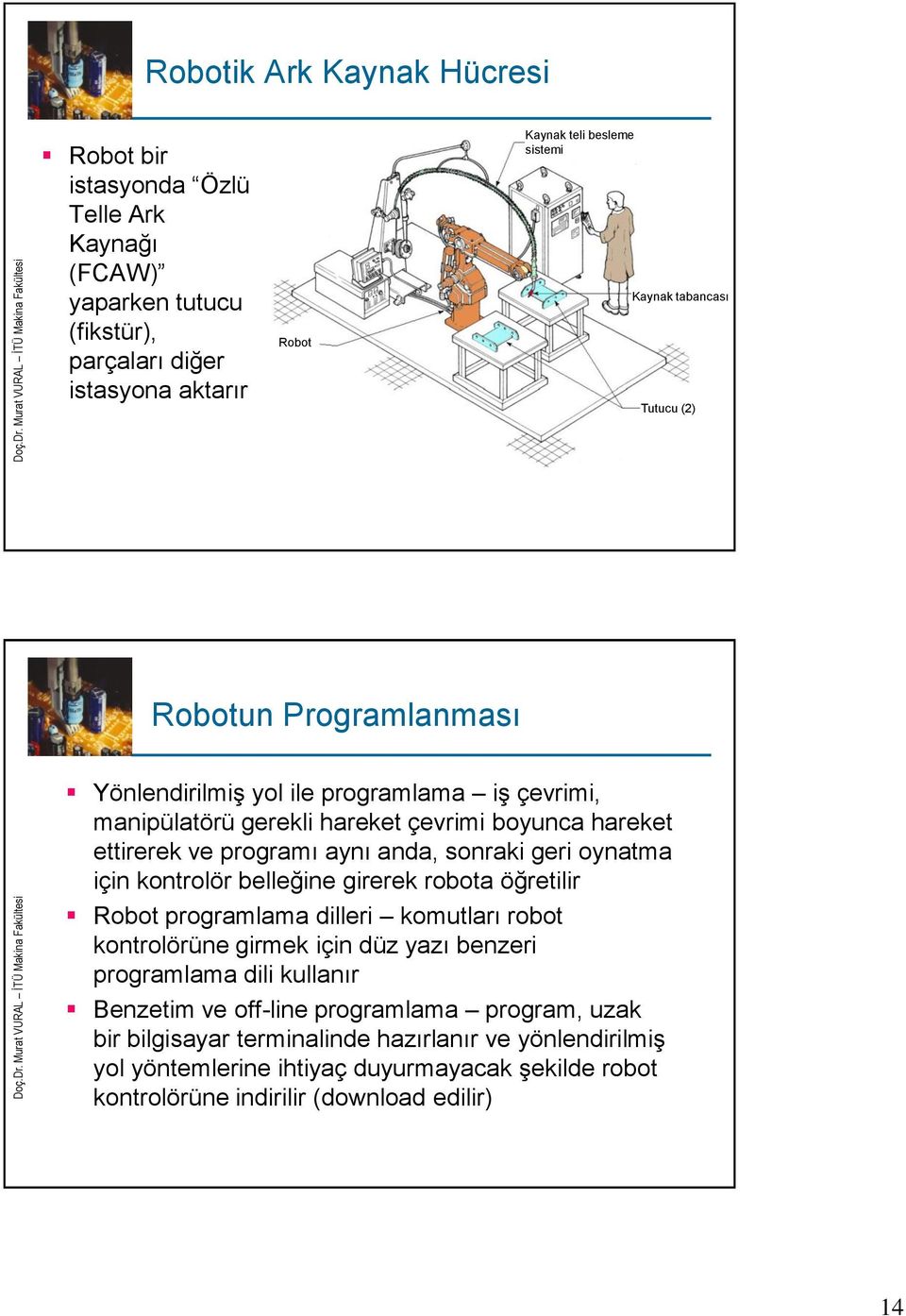 geri oynatma için kontrolör belleğine girerek robota öğretilir Robot programlama dilleri komutları robot kontrolörüne girmek için düz yazı benzeri programlama dili kullanır Benzetim ve