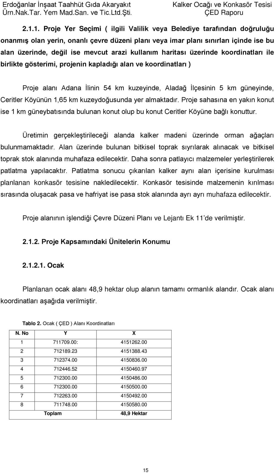 1,65 km kuzeydoğusunda yer almaktadır. Proje sahasına en yakın konut ise 1 km güneybatısında bulunan konut olup bu konut Ceritler Köyüne bağlı konuttur.