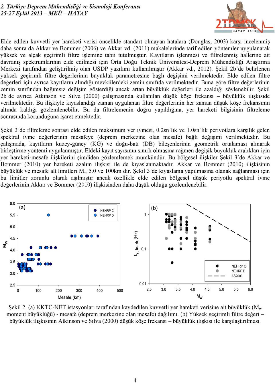 Kayıtların işlenmesi ve filtrelenmiş hallerine ait davranış spektrumlarının elde edilmesi için Orta Doğu Teknik Üniversitesi-Deprem Mühendisliği Araştırma Merkezi tarafından geliştirilmiş olan USDP