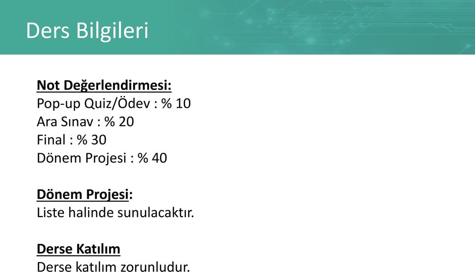 Dönem Projesi : % 40 Dönem Projesi: Liste