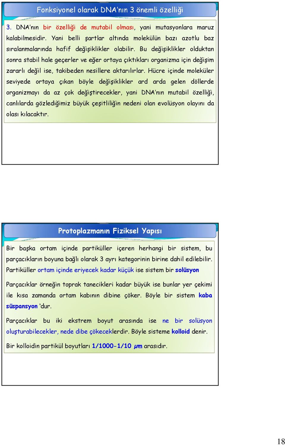 Bu değişiklikler olduktan sonra stabil hale geçerler ve eğer ortaya çıktıkları organizma için değişim zararlı değil ise, takibeden nesillere aktarılırlar.