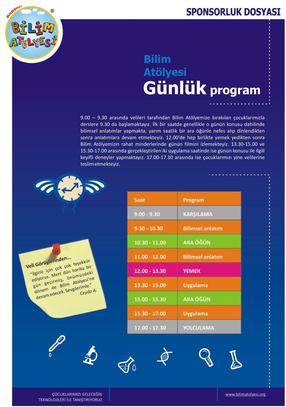 devam etmekteyiz. 12.00'de hep birlikte yemek yedikten sonra Bilim Atölyemizin rahat minderlerinde günün filmini izlemekteyiz. 13.30-15.00 ve 15.30-17.