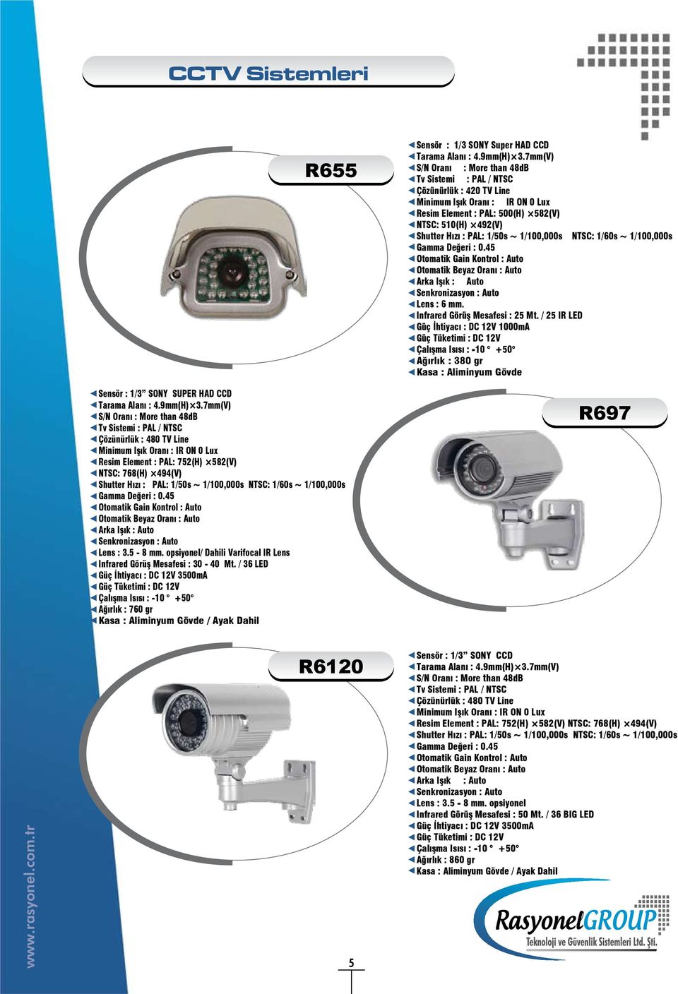 1/100,000s NTSC: 1/60s ~ 1/100,000s Gamma Değeri : 0.45 Otomatik Gain Kontrol : Auto Otomatik Beyaz Oranı : Auto Arka Işık : Auto Senkronizasyon : Auto Lens : 3.5-8 mm.