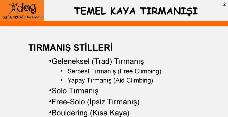 Yapay Tırmanış (Aid Climbing) Solo Tırmanış