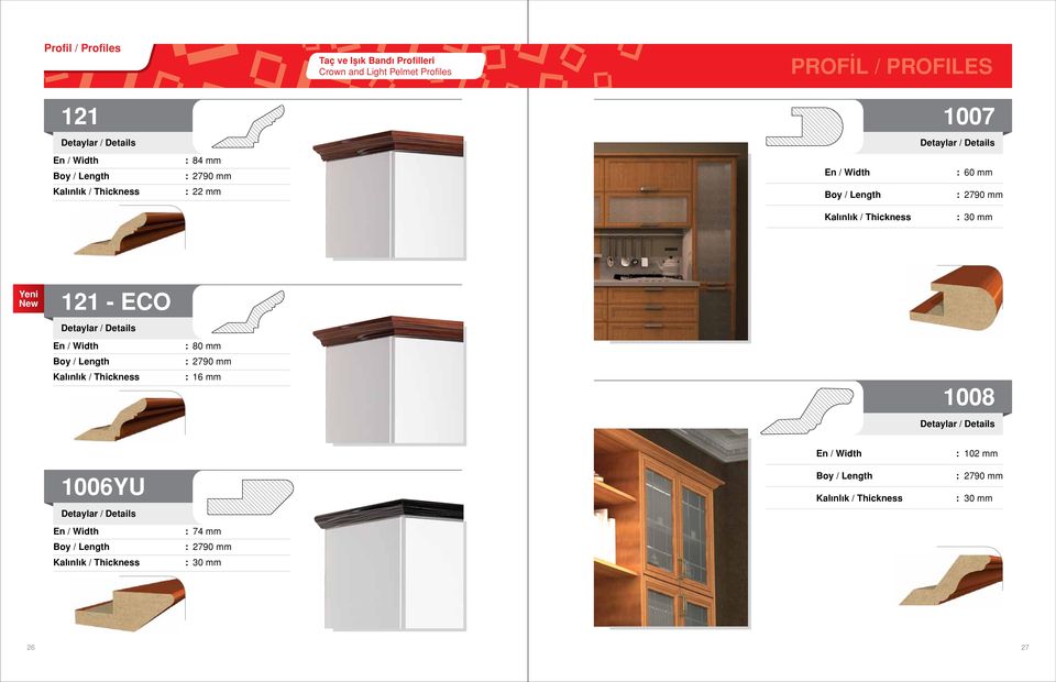 PROFILES 121 1007 84 mm 60 mm 22 mm 30 mm 121 -