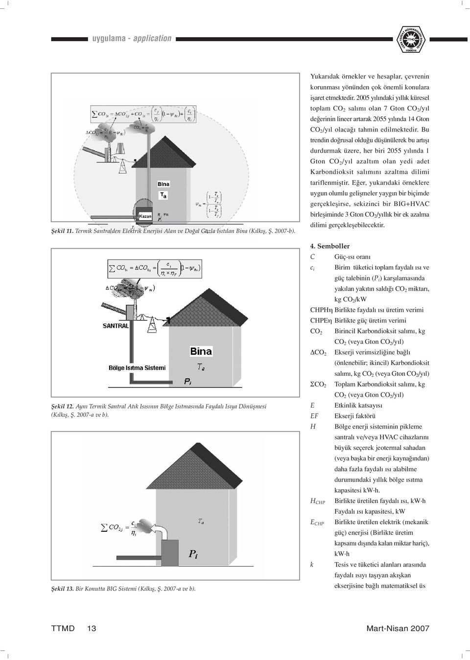 2005 y l ndaki y ll k küresel toplam CO 2 sal m olan 7 Gton CO 2 /y l de erinin lineer artarak 2055 y l nda 14 Gton CO 2 /y l olaca tahmin edilmektedir.