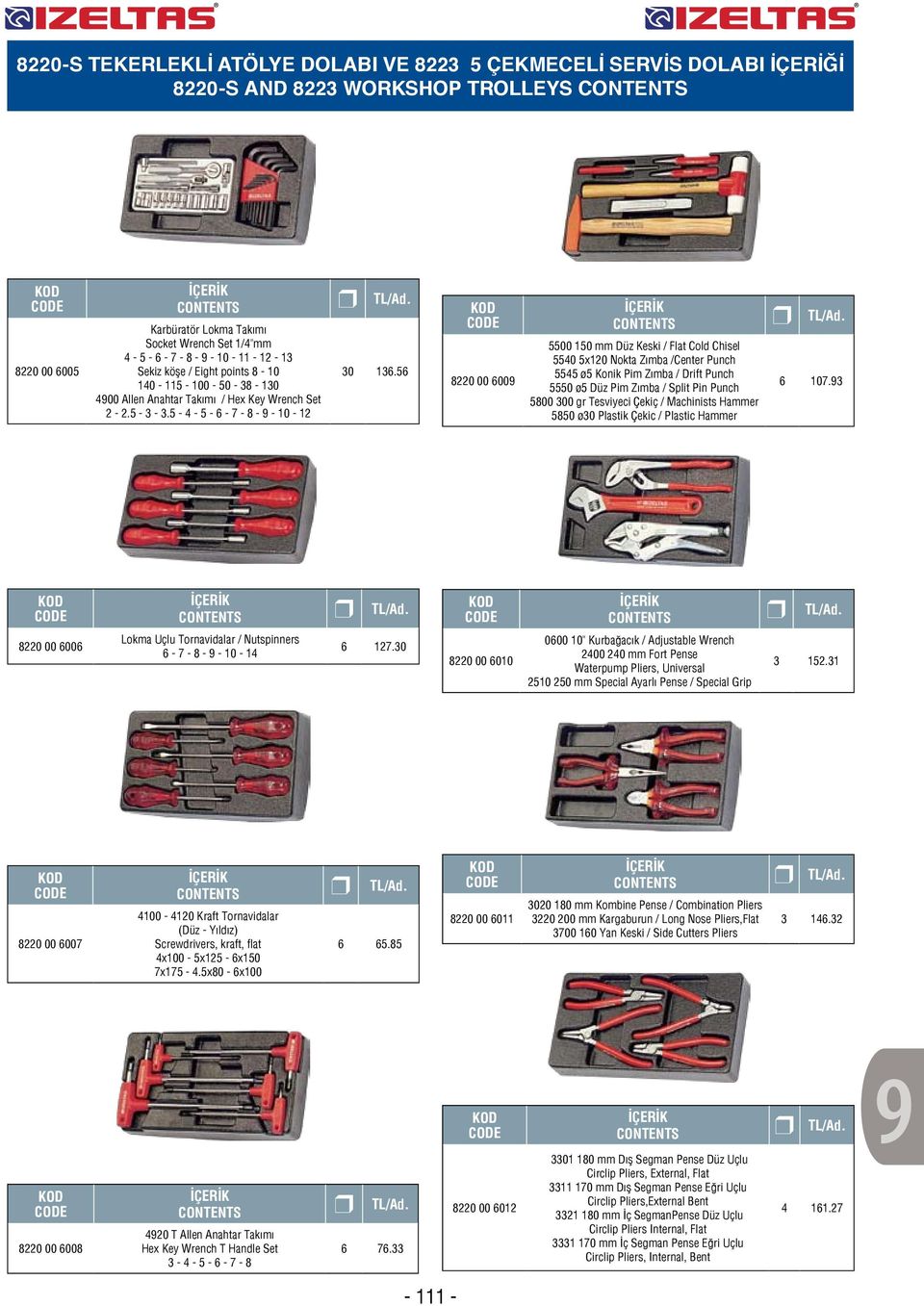 5 0 00 00 5500 50 Düz Keski / Flat Cold Chisel 5540 5x0 Nokta Zımba /Center Punch 5545 ø5 Konik Pim Zımba / Drift Punch 5550 ø5 Düz Pim Zımba / Split Pin Punch 500 300 r Tesviyeci Çekiç / Machinists