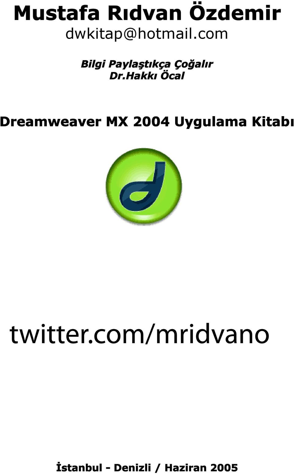 Hakkı Öcal Dreamweaver MX 2004