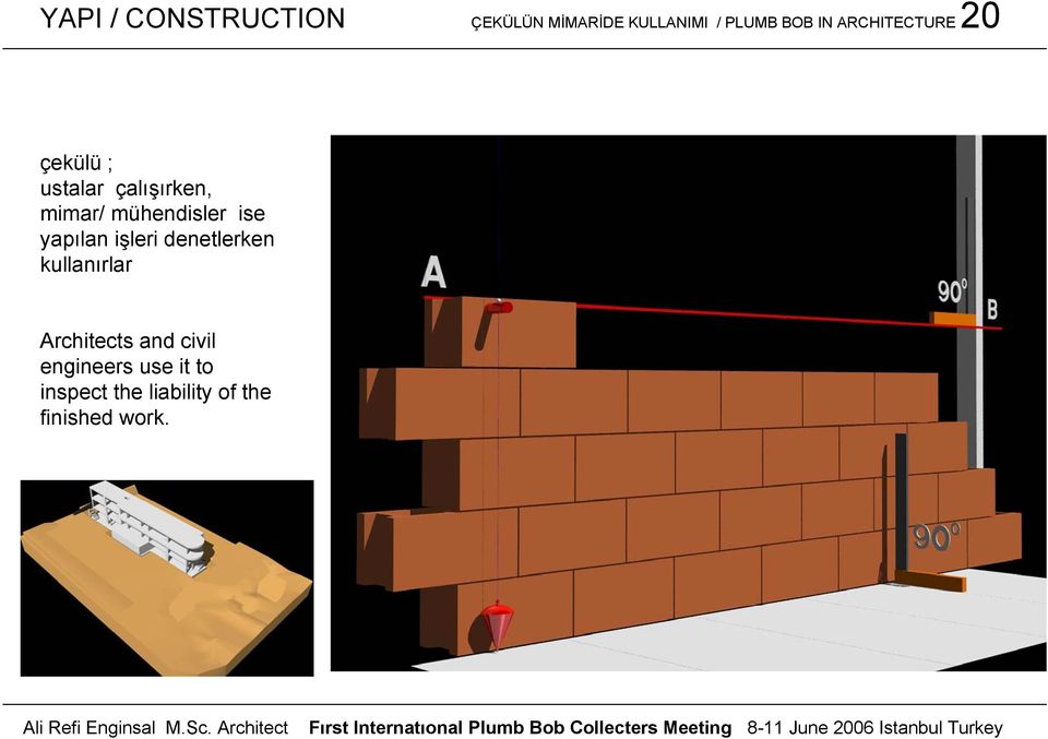 ise yapılan işleri denetlerken kullanırlar Architects and civil