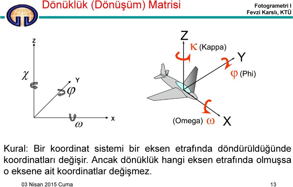 koordinatları değişir.