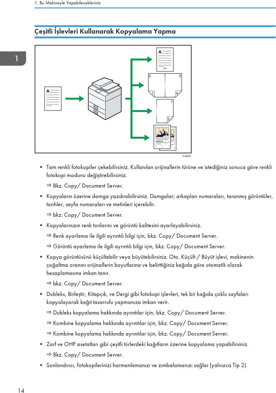 Damgalar; arkaplan numaraları, taranmış görüntüler, tarihler, sayfa numaraları ve metinleri içerebilir. bkz. Copy/ Document Server.