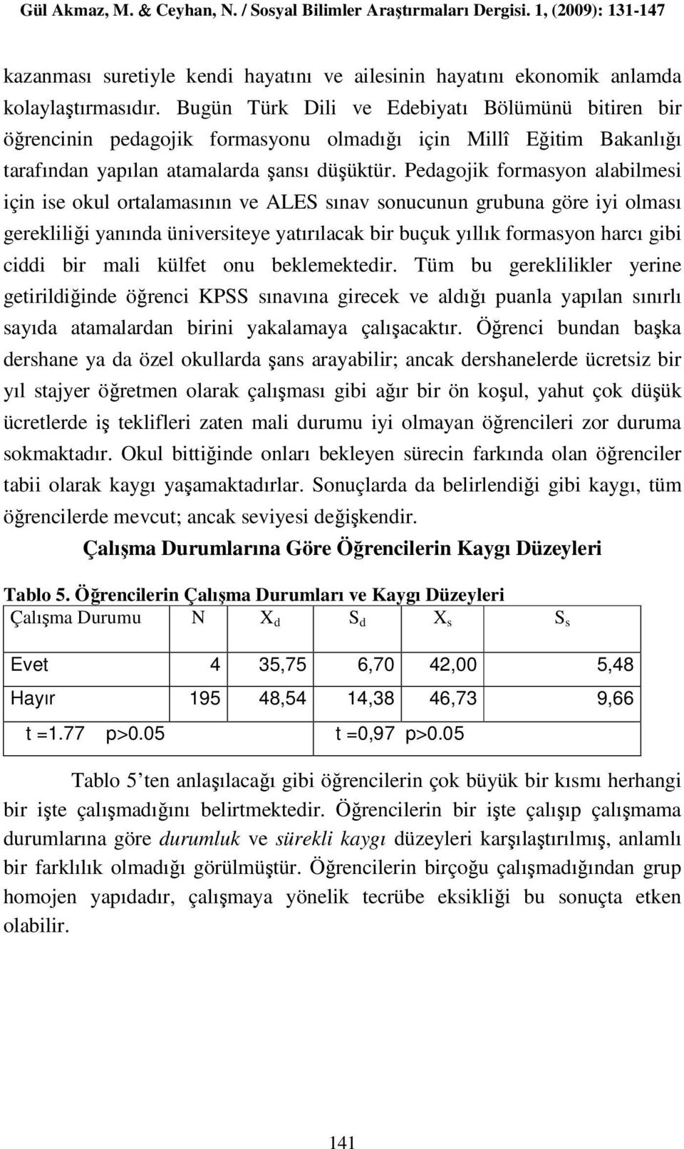 Pedagojik formasyon alabilmesi için ise okul ortalamasının ve ALES sınav sonucunun grubuna göre iyi olması gerekliliği yanında üniversiteye yatırılacak bir buçuk yıllık formasyon harcı gibi ciddi bir