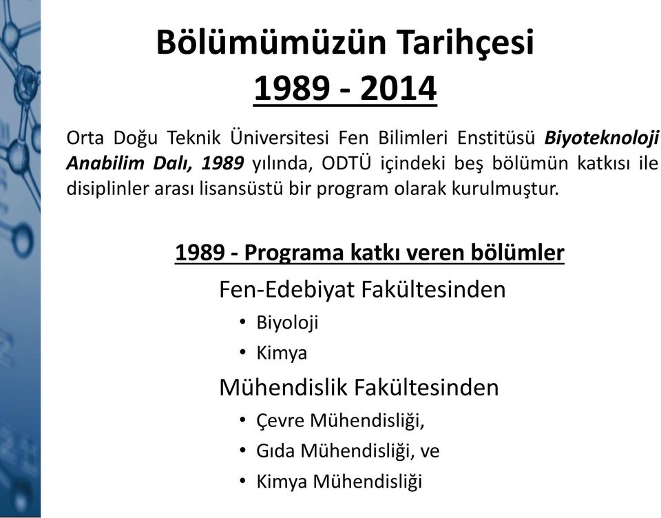 lisansüstü bir program olarak kurulmuştur.