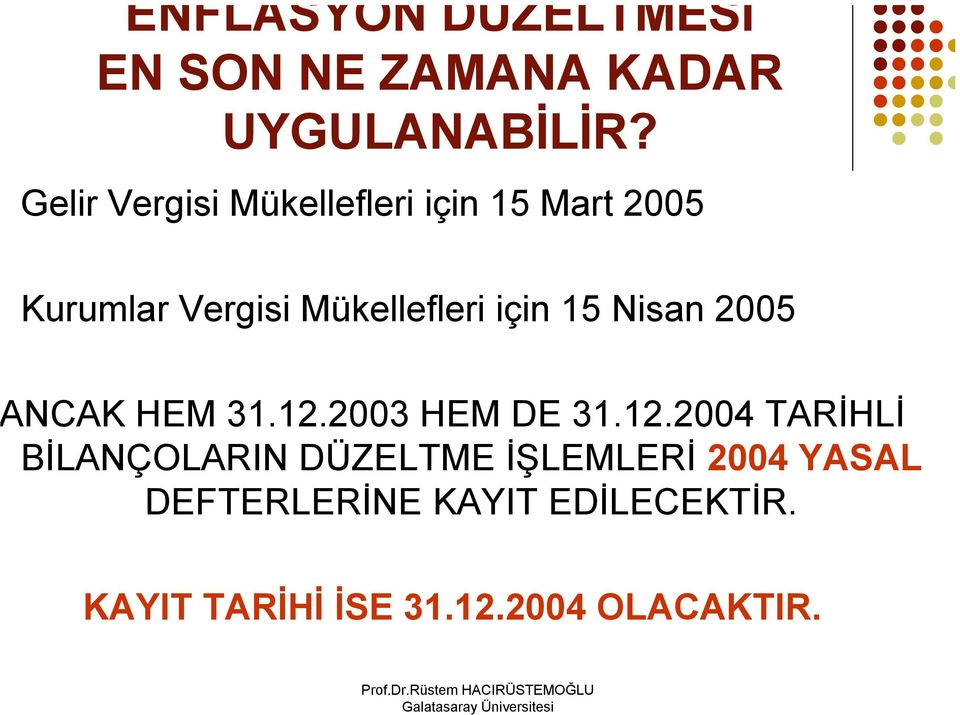 için 15 Nisan 2005 NCAK HEM 31.12.