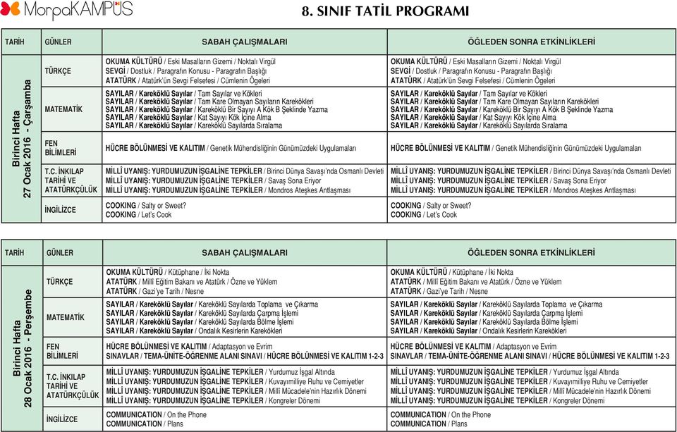 SAYILAR / Kareköklü Sayılar / Kat Sayıyı Kök İçine Alma SAYILAR / Kareköklü Sayılar / Kareköklü Sayılarda Sıralama HÜCRE BÖLÜNMESİ VE KALITIM / Genetik Mühendisliğinin Günümüzdeki Uygulamaları MİLLÎ