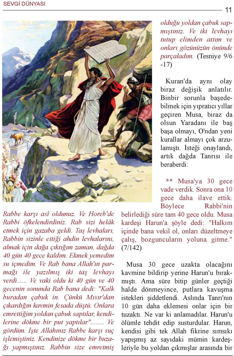 Ýsteði onaylandý, artýk daðda Tanrýsý ile beraberdi: Rabbe karþý asî oldunuz. Ve Horeb'de Rabbi öfkelendirdiniz. Rab sizi helâk etmek için gazaba geldi.