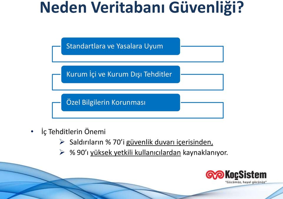 Tehditler Özel Bilgilerin Korunması İç Tehditlerin Önemi