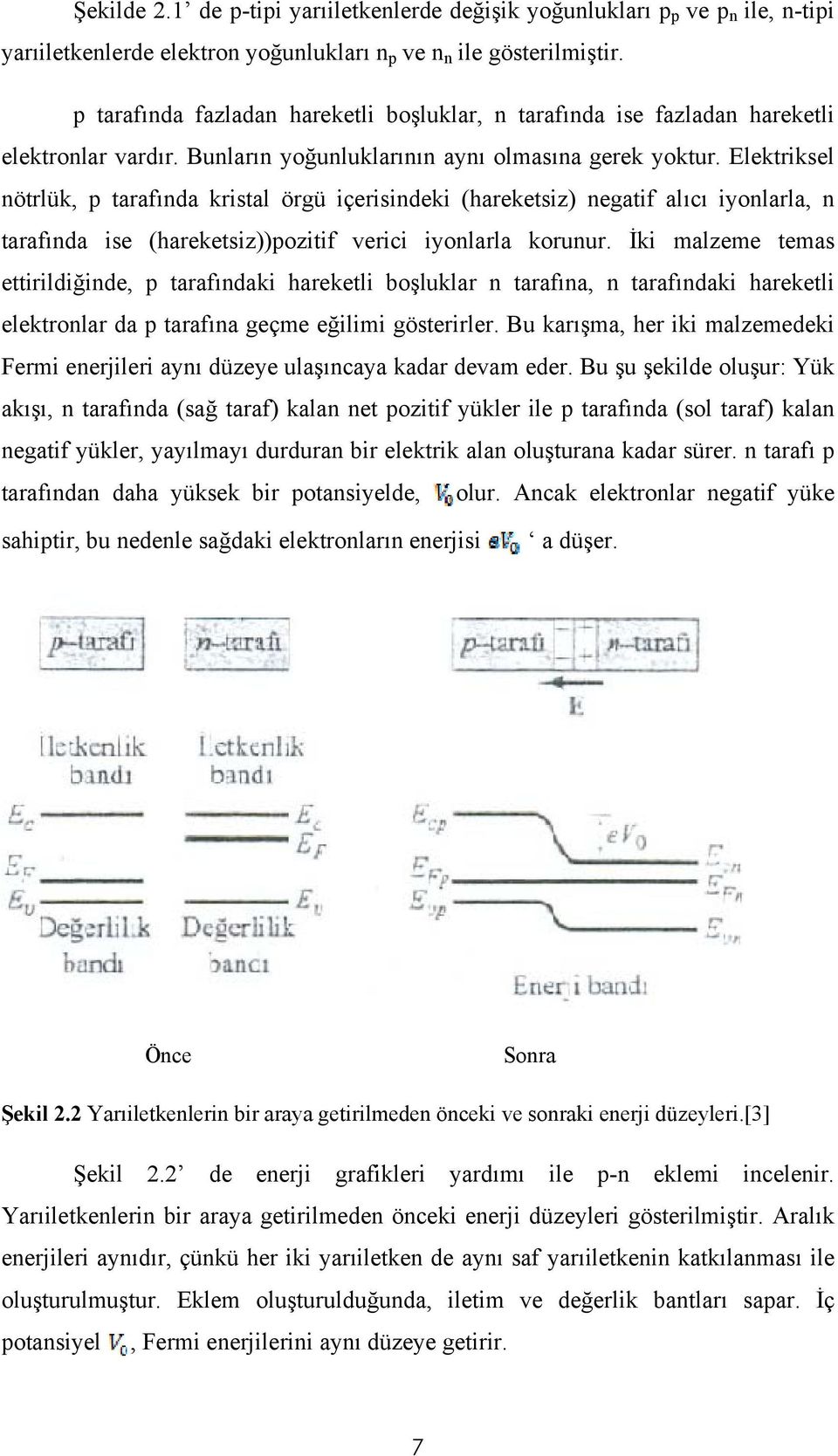 Elektriksel nötrlük, p tarafında kristal örgü içerisindeki (hareketsiz) negatif alıcı iyonlarla, n tarafında ise (hareketsiz))pozitif verici iyonlarla korunur.