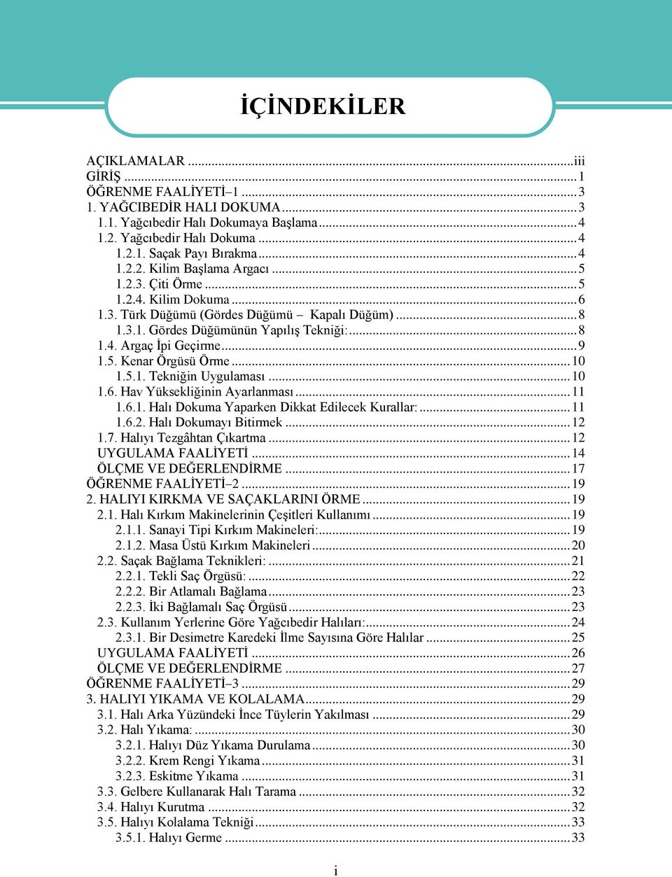 .. 9 1.5. Kenar Örgüsü Örme... 10 1.5.1. Tekniğin Uygulaması... 10 1.6. Hav Yüksekliğinin Ayarlanması... 11 1.6.1. Halı Dokuma Yaparken Dikkat Edilecek Kurallar:... 11 1.6.2. Halı Dokumayı Bitirmek.