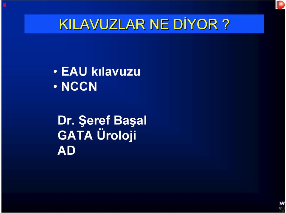 EAU kılavuzu NCCN