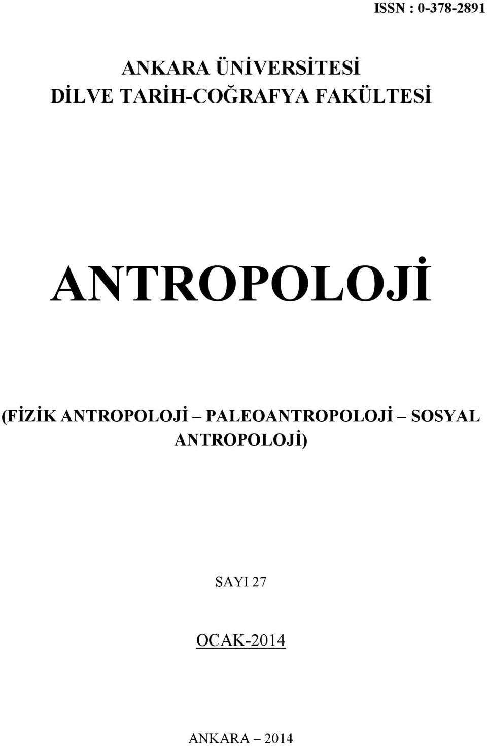 ANTROPOLOJĐ (FĐZĐK ANTROPOLOJĐ