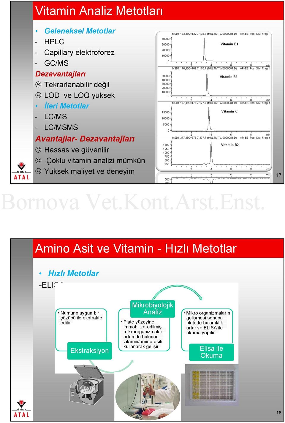 LC/MSMS Avantajlar- Dezavantajları Hassas ve güvenilir Çoklu vitamin analizi mümkün