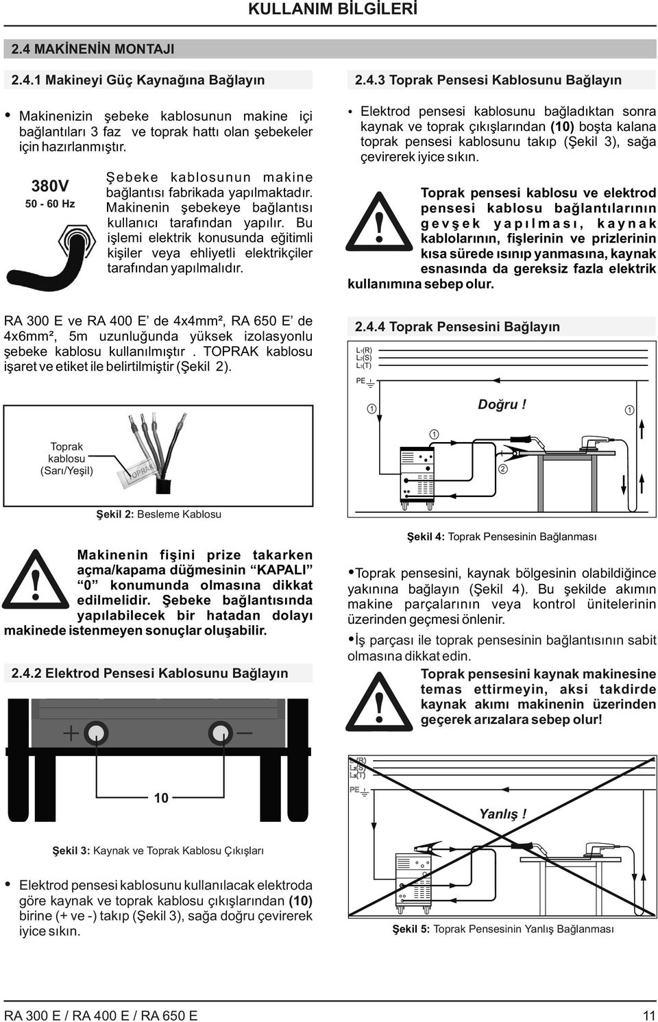 Bu işlemi elektrik konusunda eğitimli kişiler veya ehliyetli elektrikçiler tarafından yapılmalıdır.