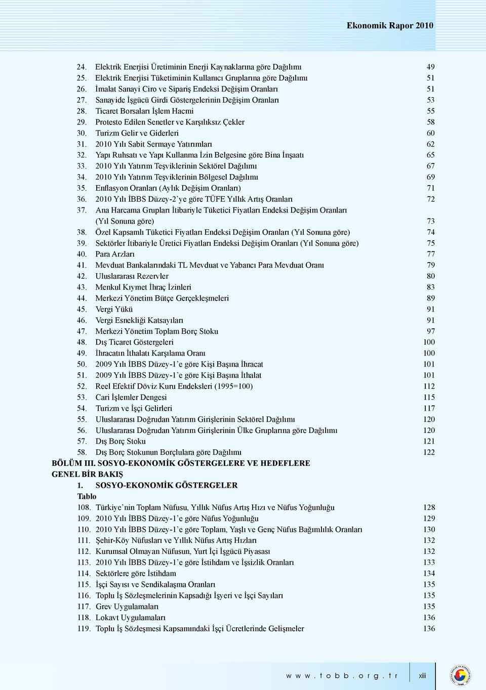 Protesto Edilen Senetler ve Karşılıksız Çekler 58 30. Turizm Gelir ve Giderleri 60 31. 2010 Yılı Sabit Sermaye Yatırımları 62 32. Yapı Ruhsatı ve Yapı Kullanma İzin Belgesine göre Bina İnşaatı 65 33.