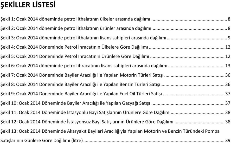 .. 12 Şekil 5: Ocak 2014 Döneminde Petrol İhracatının Ürünlere Göre Dağılımı... 12 Şekil 6: Ocak 2014 döneminde petrol ihracatının lisans sahipleri arasında dağılımı.