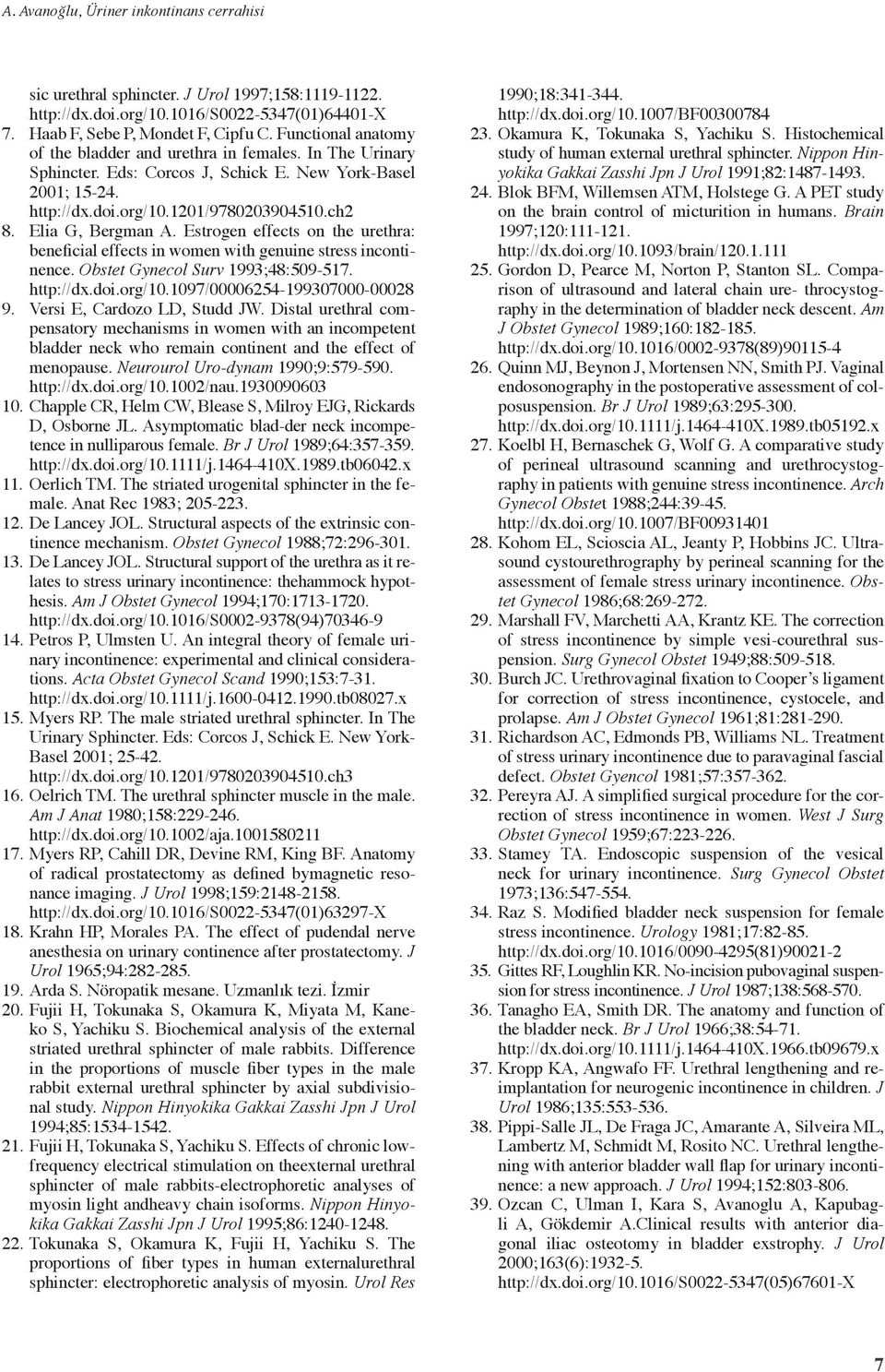 Elia G, Bergman A. Estrogen effects on the urethra: beneficial effects in women with genuine stress incontinence. Obstet Gynecol Surv 1993;48:509-517. http://dx.doi.org/10.