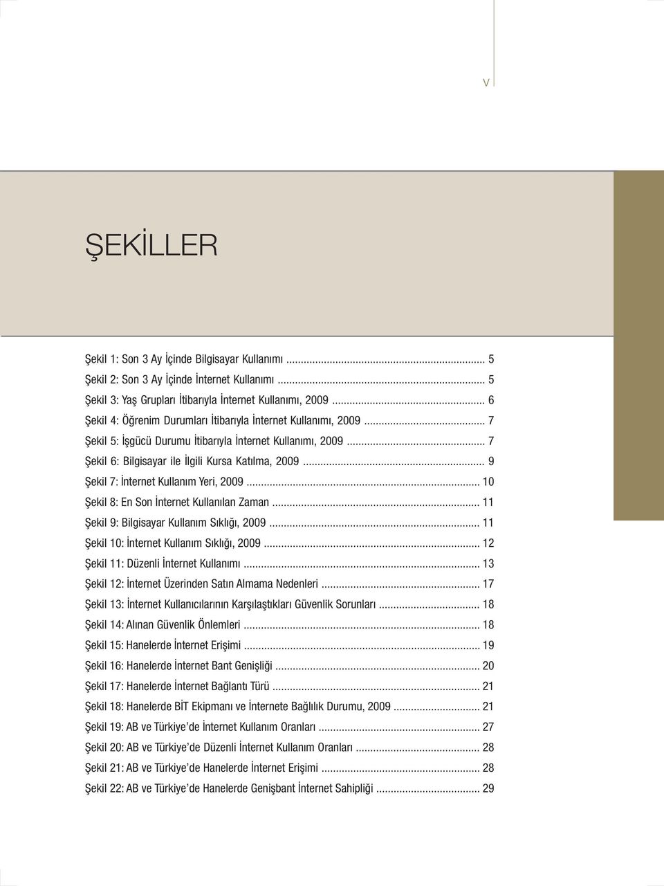 .. 9 Şekil 7: İnternet Kullanım Yeri, 2009... 10 Şekil 8: En Son İnternet Kullanılan Zaman... 11 Şekil 9: Bilgisayar Kullanım Sıklığı, 2009... 11 Şekil 10: İnternet Kullanım Sıklığı, 2009.