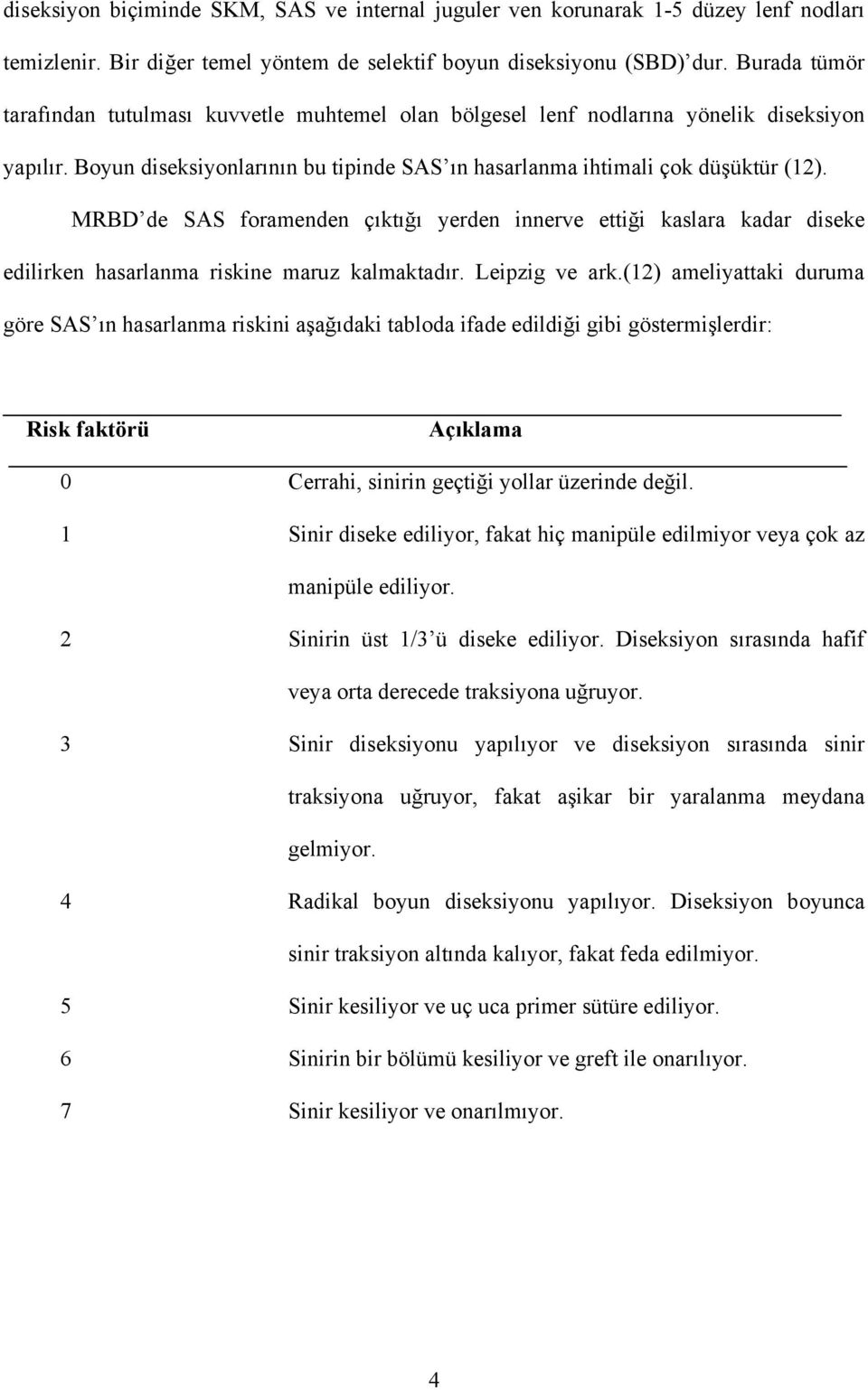 MRBD de SAS foramenden çıktığı yerden innerve ettiği kaslara kadar diseke edilirken hasarlanma riskine maruz kalmaktadır. Leipzig ve ark.