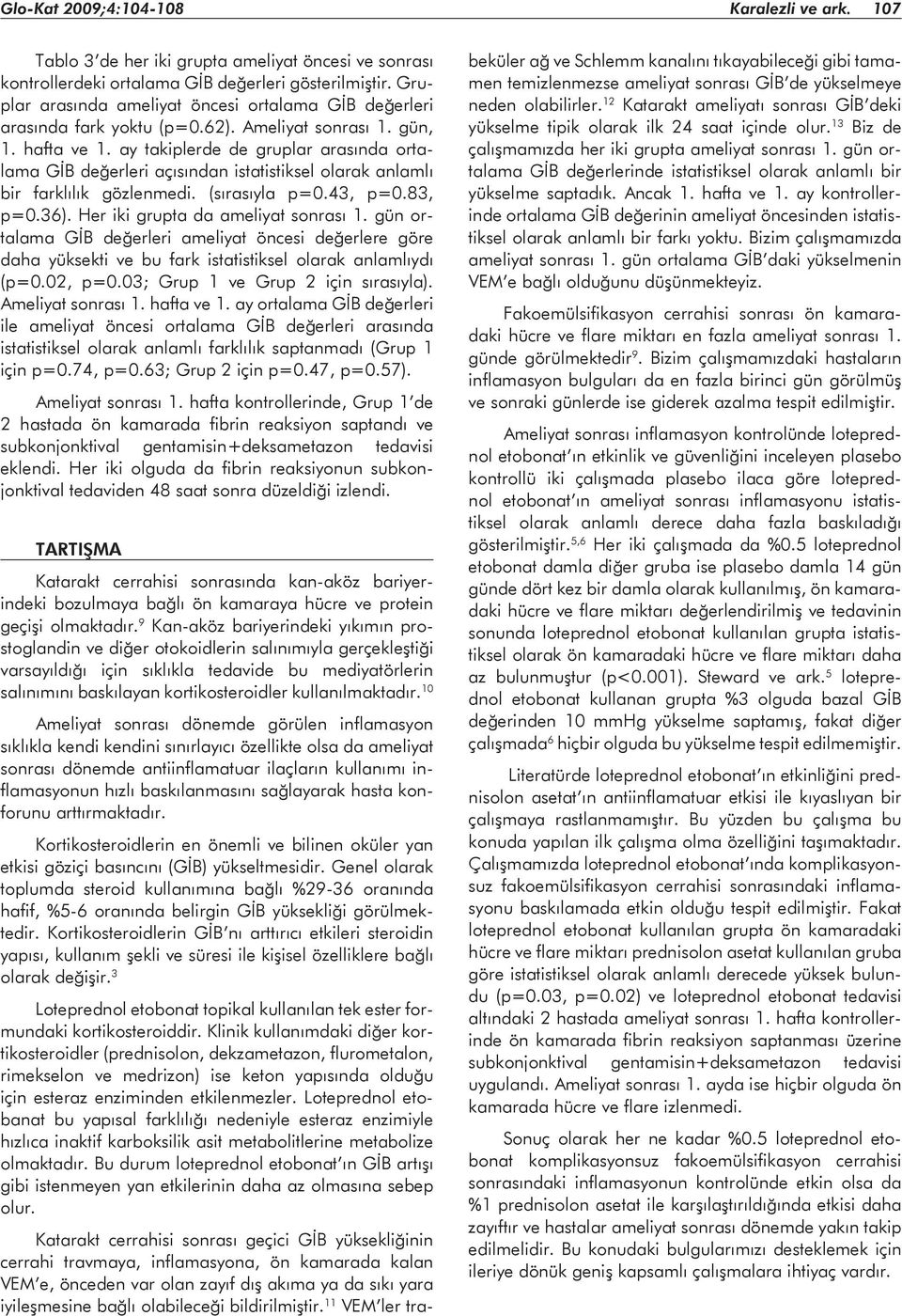 ay takiplerde de gruplar arasında ortalama GİB değerleri açısından istatistiksel olarak anlamlı bir farklılık gözlenmedi. (sırasıyla p=0.43, p=0.83, p=0.36).