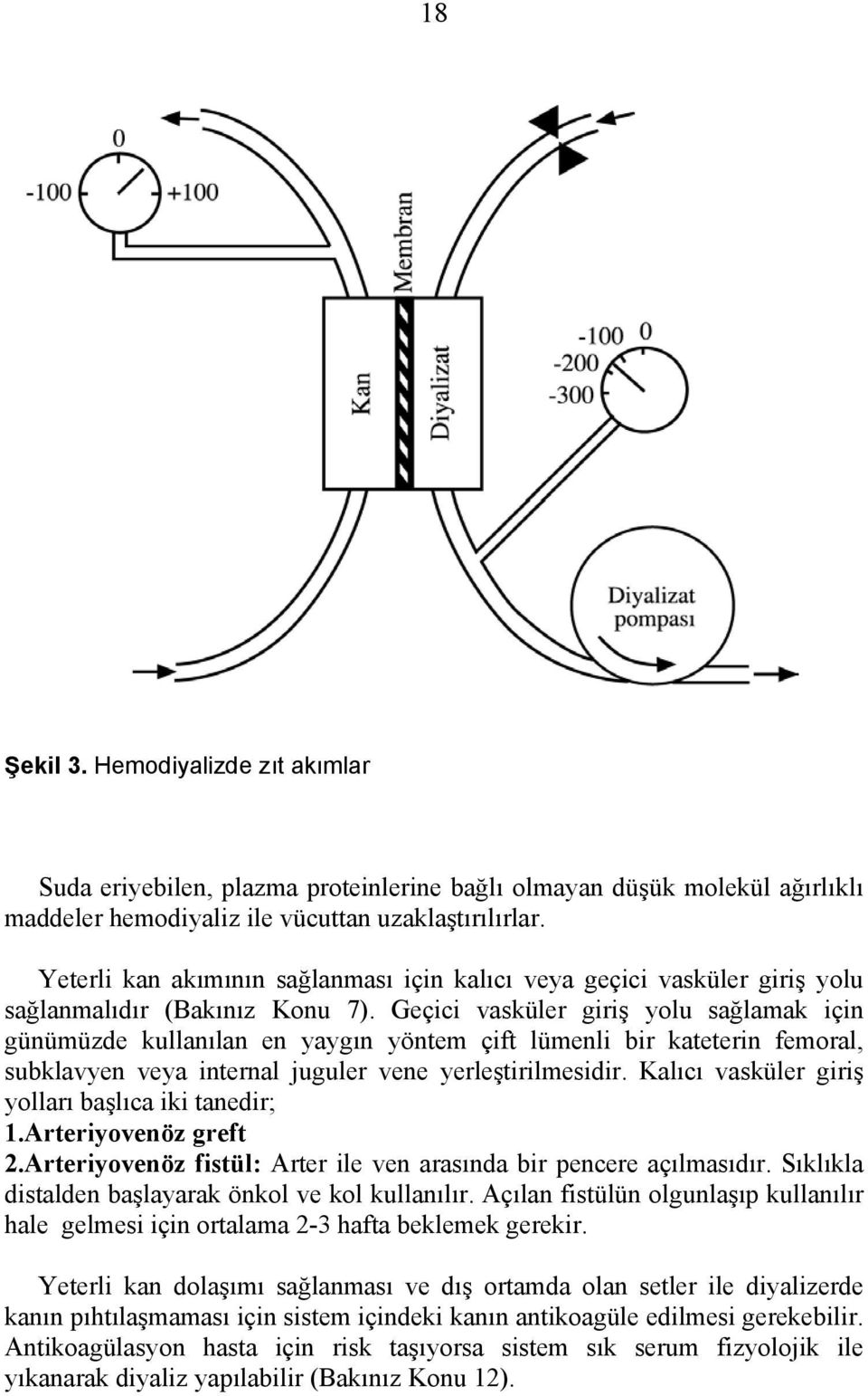 Geçici vasküler giriş yolu sağlamak için günümüzde kullanılan en yaygın yöntem çift lümenli bir kateterin femoral, subklavyen veya internal juguler vene yerleştirilmesidir.