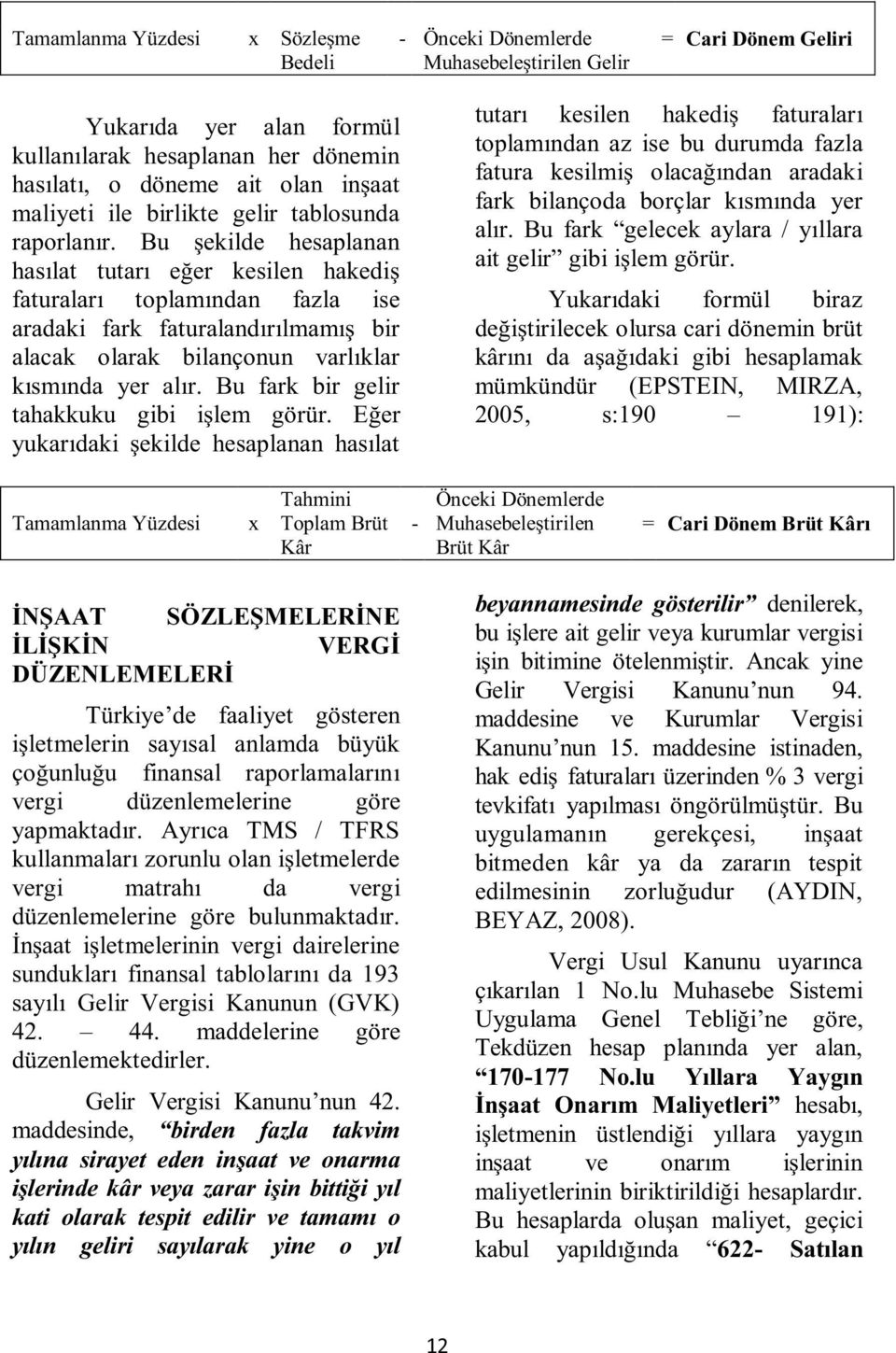 Bu şekilde hesaplanan hasılat tutarı eğer kesilen hakediş faturaları toplamından fazla ise aradaki fark faturalandırılmamış bir alacak olarak bilançonun varlıklar kısmında yer alır.