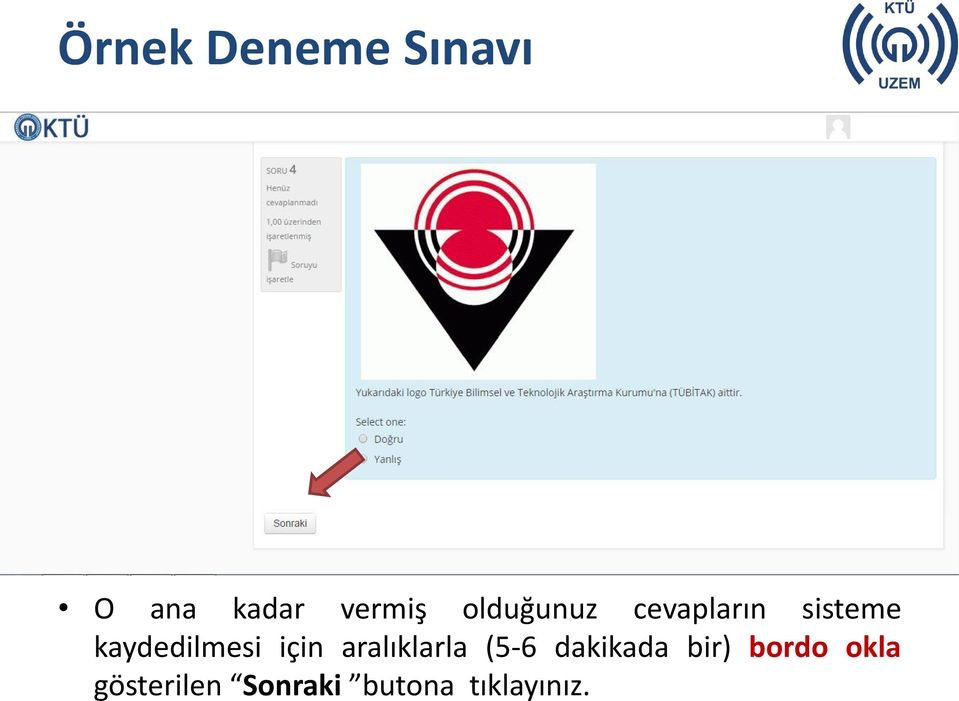 aralıklarla (5-6 dakikada bir) bordo