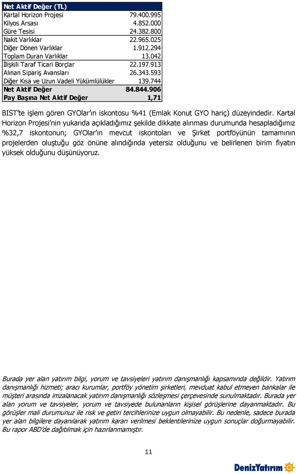 906 Pay Başına Net Aktif Değer 1,71 BIST te işlem gören GYOlar ın iskontosu %41 (Emlak Konut GYO hariç) düzeyindedir.