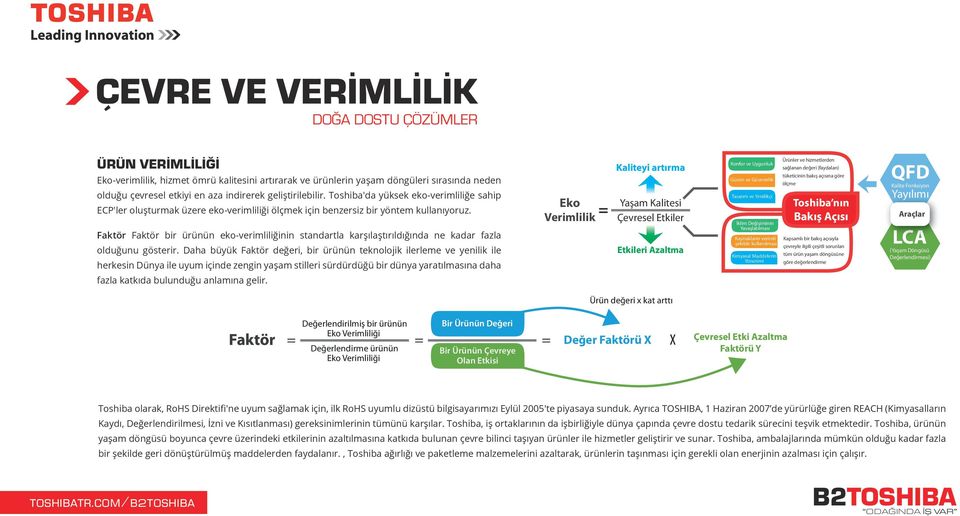 Faktör Faktör bir ürünün eko-verimliliğinin standartla karşılaştırıldığında ne kadar fazla olduğunu gösterir.