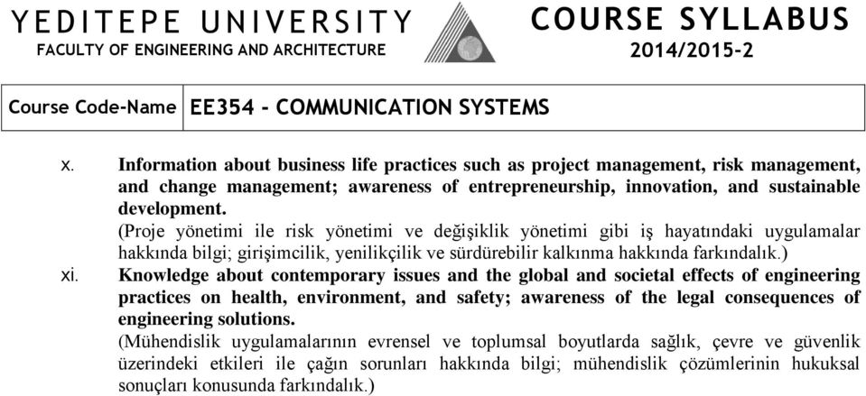 Knowledge about contemporary issues and the global and societal effects of engineering practices on health, environment, and safety; awareness of the legal consequences of engineering solutions.