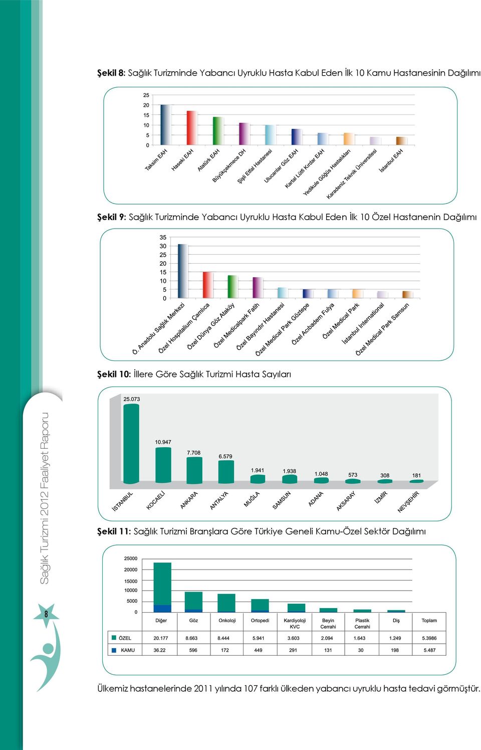 Hasta Sayıları 8Sağlık Turizmi 2012 Faaliyet Raporu Şekil 11: Sağlık Turizmi Branşlara Göre Türkiye Geneli
