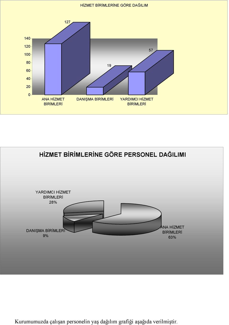 PERSONEL DAĞILIMI YARDIMCI HİZMET BİRİMLERİ 28% DANIŞMA BİRİMLERİ 9% ANA