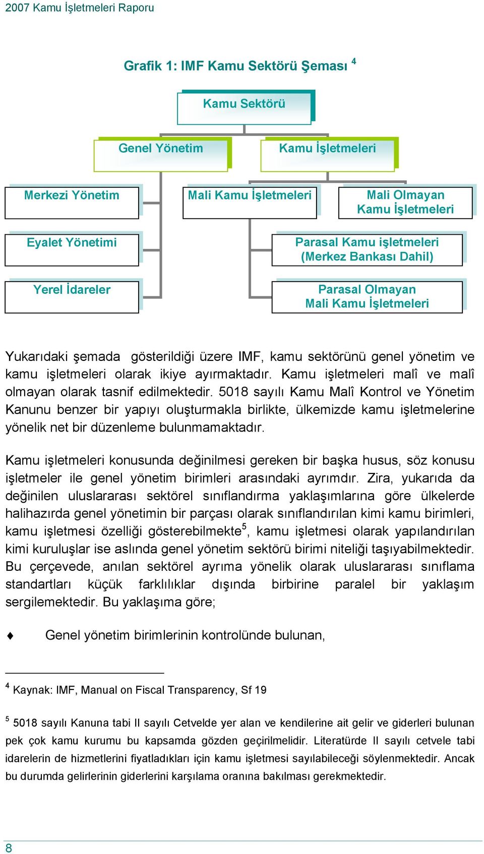 Kamu işletmeleri malî ve malî olmayan olarak tasnif edilmektedir.