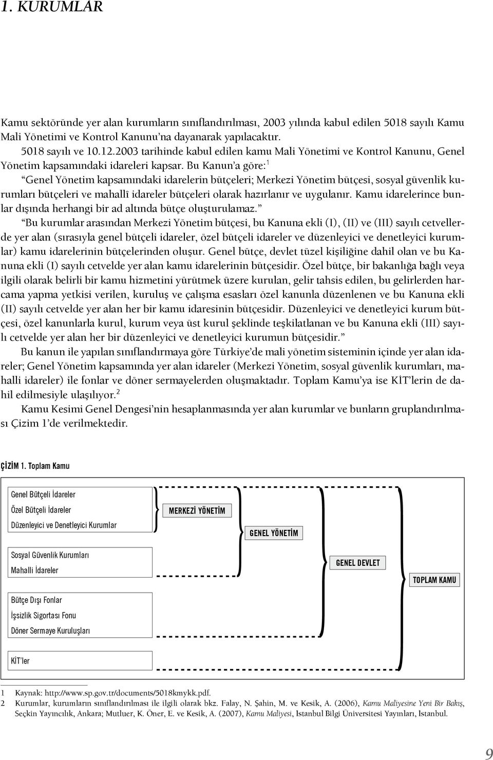 Bu Kanun a göre: 1 Genel Yönetim kapsamındaki idarelerin bütçeleri; Merkezi Yönetim bütçesi, sosyal güvenlik kurumları bütçeleri ve mahallî idareler bütçeleri olarak hazırlanır ve uygulanır.