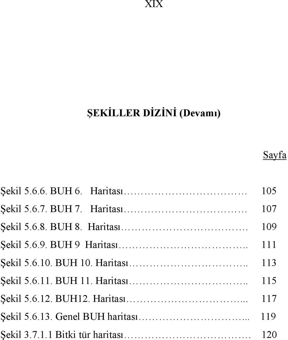 6.10. BUH 10. Haritası.. 113 Şekil 5.6.11. BUH 11. Haritası.. 115 Şekil 5.6.12. BUH12.